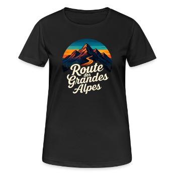 Route des Grandes Alpes Vintage - Women's Breathable T-Shirt - black - Front - AI Model Female 172 light (172cm)