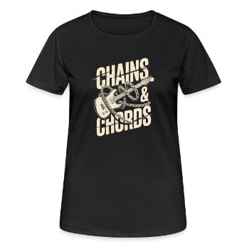 Chaînes et accords Musique punk rock - T-shirt respirant Femme - noir - Devant - AI Model Female 172 light (172cm)