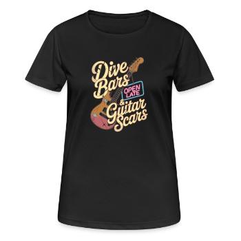 Bars de plongée et cicatrices de guitare Musique punk rock - T-shirt respirant Femme - noir - Devant - AI Model Female 172 light (172cm)