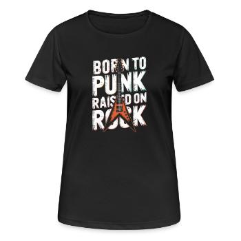 Né pour le punk élevé dans le rock Musique punk rock - T-shirt respirant Femme - noir - Devant - AI Model Female 172 light (172cm)