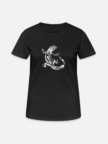 Schwarzweiß Echse Silhouette Leopardgecko - Frauen T-Shirt atmungsaktiv - Schwarz