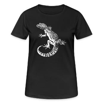 Gecko Leopardgecko Kontrast - Frauen T-Shirt atmungsaktiv - Schwarz - Vorne - AI Model Female 172 light (172cm)