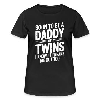 Bald Vater von Zwillingen - Frauen T-Shirt atmungsaktiv - Schwarz - Vorne - AI Model Female 172 light (172cm)