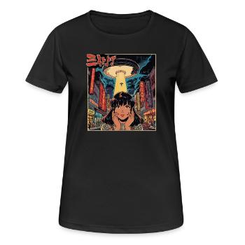 Manga OVNI Invasion Neon City - T-shirt respirant Femme - noir - Devant - AI Model Female 172 light (172cm)