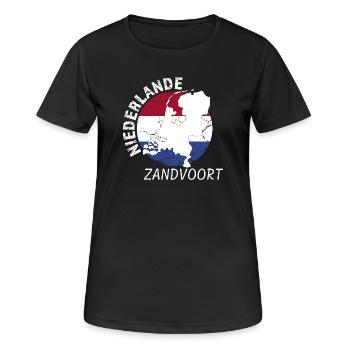 Zandvoort - Frauen T-Shirt atmungsaktiv - Schwarz - Vorne - AI Model Female 172 light (172cm)