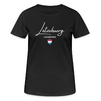 Ich liebe Luxemburg, geboren in Luxemburg - Frauen T-Shirt atmungsaktiv - Schwarz - Vorne - AI Model Female 172 light (172cm)