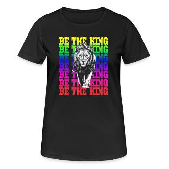 Be the King Rainbow Lion Motif Strong Animal - Women's Breathable T-Shirt - black - Front - AI Model Female 172 light (172cm)