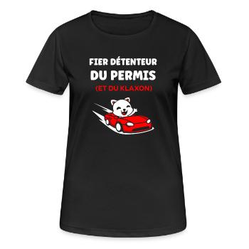 Führerschein-Humor - Frauen T-Shirt atmungsaktiv - Schwarz - Vorne - AI Model Female 172 light (172cm)