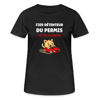 Führerschein-Humor - Frauen T-Shirt atmungsaktiv - Schwarz - Vorne - AI Model Female 172 light (172cm)