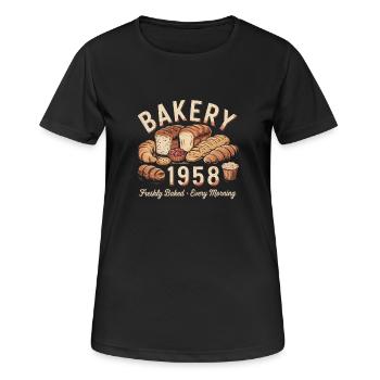 Boulangerie Publicité Vintage - T-shirt respirant Femme - noir - Devant - AI Model Female 172 light (172cm)
