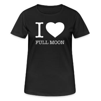 J’adore Pleine lune Vollmond - T-shirt respirant Femme - noir - Devant - AI Model Female 172 light (172cm)
