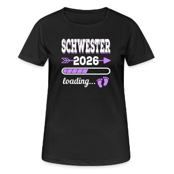 Sister 2026 Loading Birth Gift Idea - Women's Breathable T-Shirt - black - Front - AI Model Female 172 light (172cm)