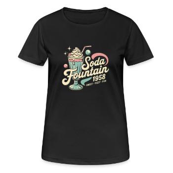 Soda Fountain 1958 - Women's Breathable T-Shirt - black - Front - AI Model Female 172 light (172cm)