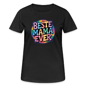 Meilleure maman de tous les temps arc-en-ciel - T-shirt respirant Femme - noir - Devant - AI Model Female 172 light (172cm)