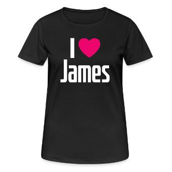 J’aime James Coeur rose J’aime James - T-shirt respirant Femme - noir - Devant - AI Model Female 172 light (172cm)