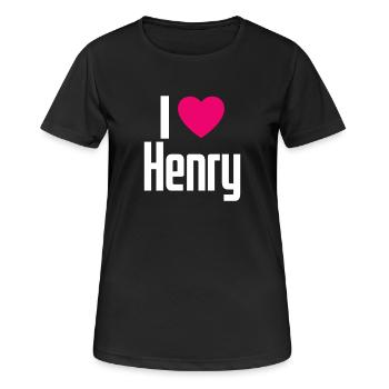I Love Henry Pinkes Herz Ich liebe Henry - Frauen T-Shirt atmungsaktiv - Schwarz - Vorne - AI Model Female 172 light (172cm)