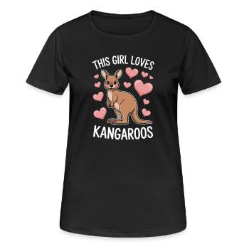 Kangaroo Spruch Mädchen Lustige Kangaroo Geschenk - Frauen T-Shirt atmungsaktiv - Schwarz - Vorne - AI Model Female 172 light (172cm)