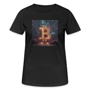 Bitcoin Power Development – Énergie dynamique - T-shirt respirant Femme - noir - Devant - AI Model Female 172 light (172cm)