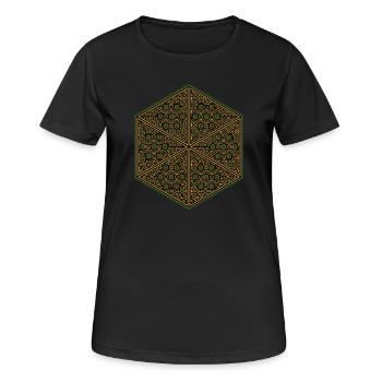 Hexagone Mandala Goa Psytrance Méditation Yoga Aum - T-shirt respirant Femme - noir - Devant - AI Model Female 172 light (172cm)