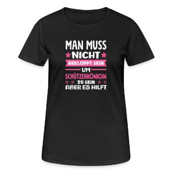 Schützenkönigin Bekloppt Sein Lustiger - Frauen T-Shirt atmungsaktiv - Schwarz - Vorne - AI Model Female 172 light (172cm)
