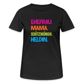 Ehefrau Mama Schützenkönigin Lustiger Schützenfest - Frauen T-Shirt atmungsaktiv - Schwarz - Vorne - AI Model Female 172 light (172cm)