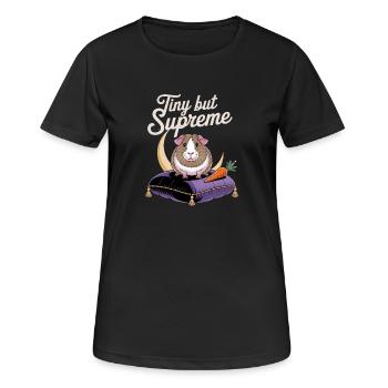 Minuscule mais cochon d’Inde - T-shirt respirant Femme - noir - Devant - AI Model Female 172 light (172cm)