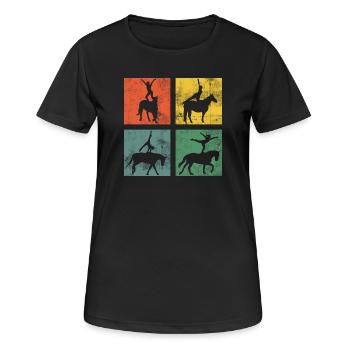 Vaulting Equestrian Riding Horse Gymnastics - Women's Breathable T-Shirt - black - Front - AI Model Female 172 light (172cm)