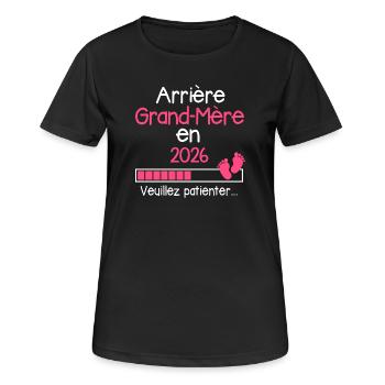 Arrière Grand-mère en 2026 Cadeau Future Mamie - T-shirt respirant Femme - noir - Devant - AI Model Female 172 light (172cm)