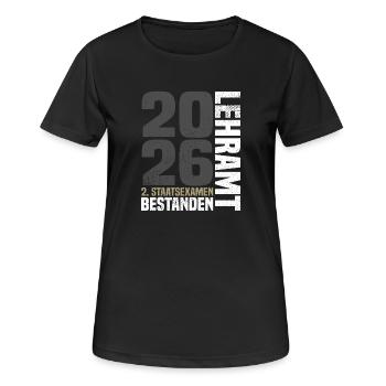 2nd State Examination in Teaching - Women's Breathable T-Shirt - black - Front - AI Model Female 172 light (172cm)