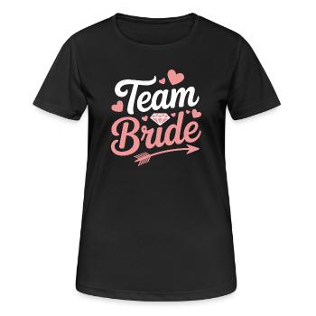Team Bride Bridal Shower Heart Diamond - Women's Breathable T-Shirt - black - Front - AI Model Female 172 light (172cm)