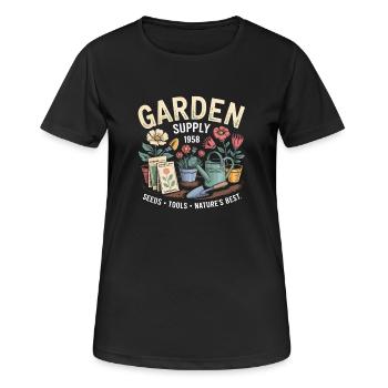 Publicité de jardin vintage - T-shirt respirant Femme - noir - Devant - AI Model Female 172 light (172cm)