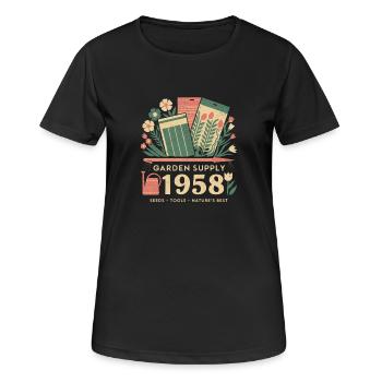 Publicité de jardin vintage - T-shirt respirant Femme - noir - Devant - AI Model Female 172 light (172cm)