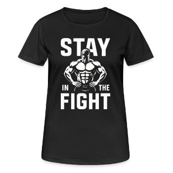 Bleib im Fight Gym Motivation - Frauen T-Shirt atmungsaktiv - Schwarz - Vorne - AI Model Female 172 light (172cm)