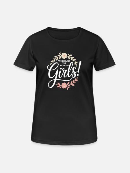 Women Power Who Runs The World Girls Power Girl - Women's Breathable T-Shirt - black