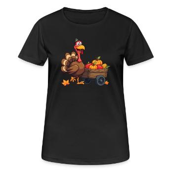 Thanksgiving Lustiger Thanksgiving Truthahn - Frauen T-Shirt atmungsaktiv - Schwarz - Vorne - AI Model Female 172 light (172cm)