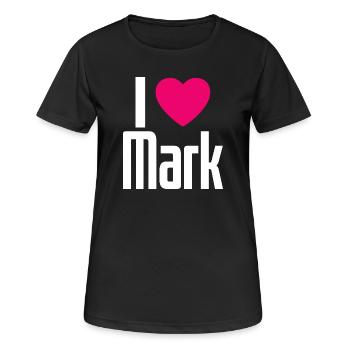I Love Mark Pinkes Herz Ich liebe Mark - Frauen T-Shirt atmungsaktiv - Schwarz - Vorne - AI Model Female 172 light (172cm)