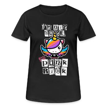 Punkrock Einhorn - Frauen T-Shirt atmungsaktiv - Schwarz - Vorne - AI Model Female 172 light (172cm)