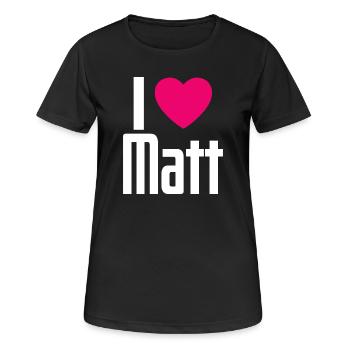 I Love Matt Pink Heart I Love Matt - Women's Breathable T-Shirt - black - Front - AI Model Female 172 light (172cm)