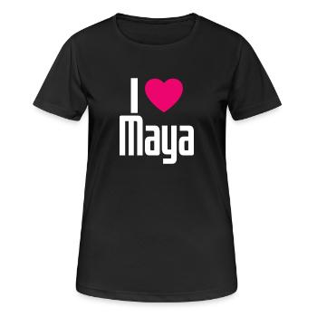 I Love Maya Pink Heart I Love Maya - Women's Breathable T-Shirt - black - Front - AI Model Female 172 light (172cm)