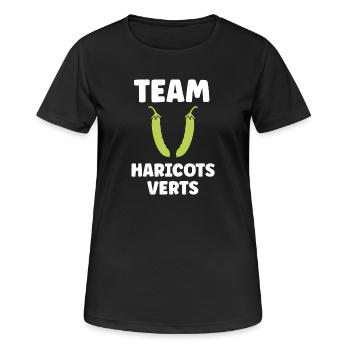 haricot vert - T-shirt respirant Femme - noir - Devant - AI Model Female 172 light (172cm)