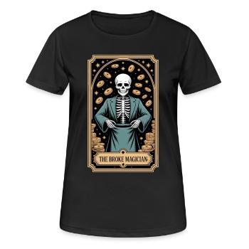 Le magicien fauché squelette magicien humour - T-shirt respirant Femme - noir - Devant - AI Model Female 172 light (172cm)