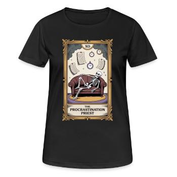 The Procrastination Priest Procrastinator Skeleton - Women's Breathable T-Shirt - black - Front - AI Model Female 172 light (172cm)