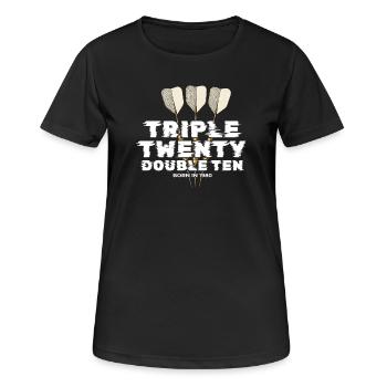 Vintage 1980's Darts Checkout - Women's Breathable T-Shirt - black - Front - AI Model Female 172 light (172cm)