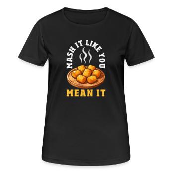 Taters Over Haters Kartoffel - Frauen T-Shirt atmungsaktiv - Schwarz - Vorne - AI Model Female 172 light (172cm)