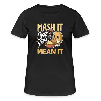 Taters Over Haters Kartoffel - Frauen T-Shirt atmungsaktiv - Schwarz - Vorne - AI Model Female 172 light (172cm)