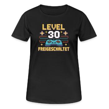 Manette débloquée niveau 30 - T-shirt respirant Femme - noir - Devant - AI Model Female 172 light (172cm)