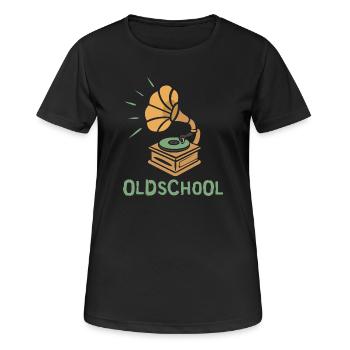 Gramophone Oldschool Design Rétro - T-shirt respirant Femme - noir - Devant - AI Model Female 172 light (172cm)