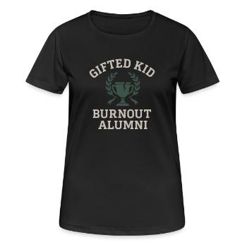Hochbegabter Burnout-absolvent Mit Akademischem - Frauen T-Shirt atmungsaktiv - Schwarz - Vorne - AI Model Female 172 light (172cm)