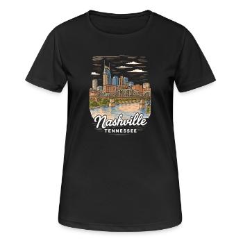 Nashville Tennessee - Frauen T-Shirt atmungsaktiv - Schwarz - Vorne - AI Model Female 172 light (172cm)