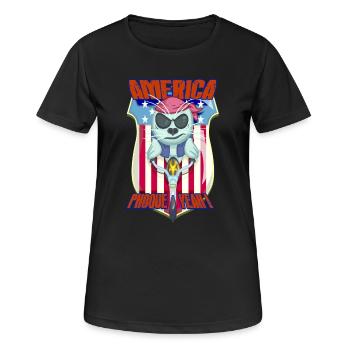 america phoque YEAH - T-shirt respirant Femme - noir - Devant - AI Model Female 172 light (172cm)